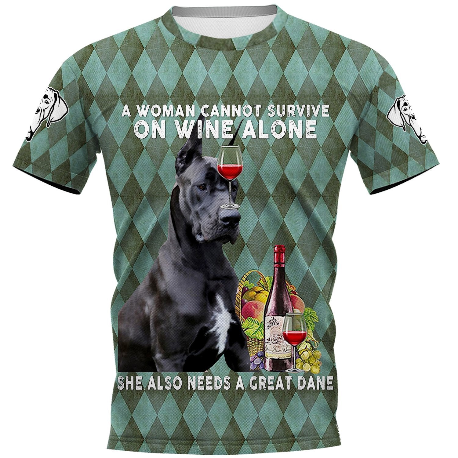 Great Dane Button Shirt 3D Full Printing