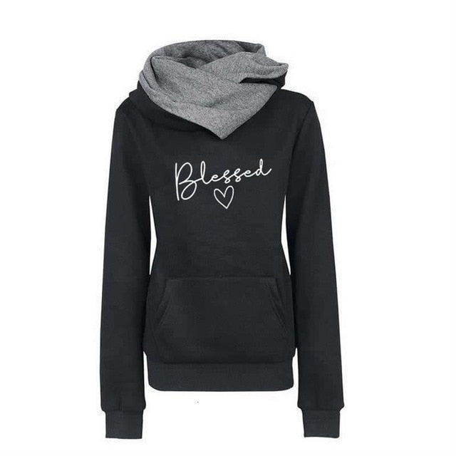 Wantsies Women’s Blessed Pullover Fitted Sweatshirt Hoodie