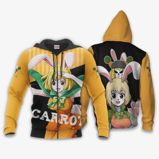 Rabbit Mink Carrot 3D Full Printing Zipper Hoodie One Piece Anime