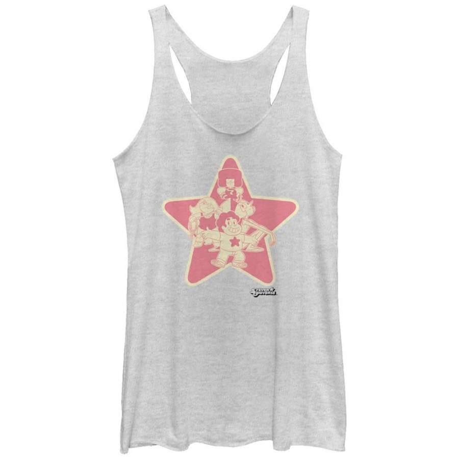 Steven Universe Women’s Crystal Gems  Racerback Tank White Heather