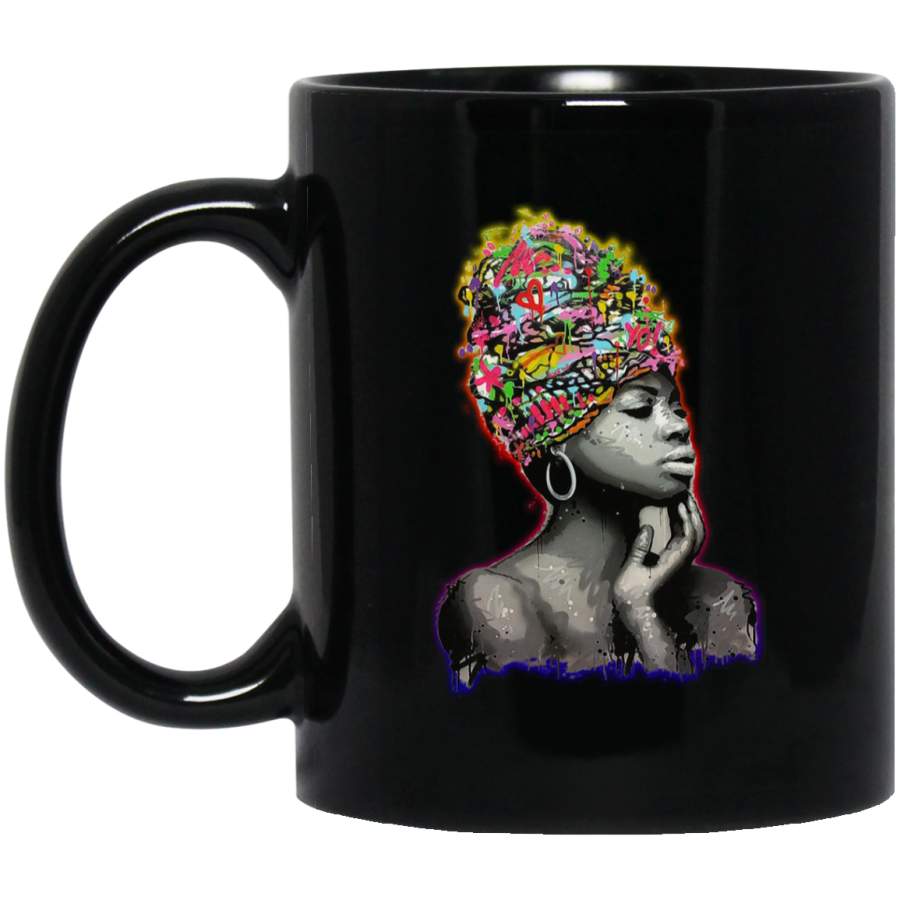 African American Coffee Mug Art Black Women Black History Month Mug for Women Africa Pride 11oz – 15oz Black Mug