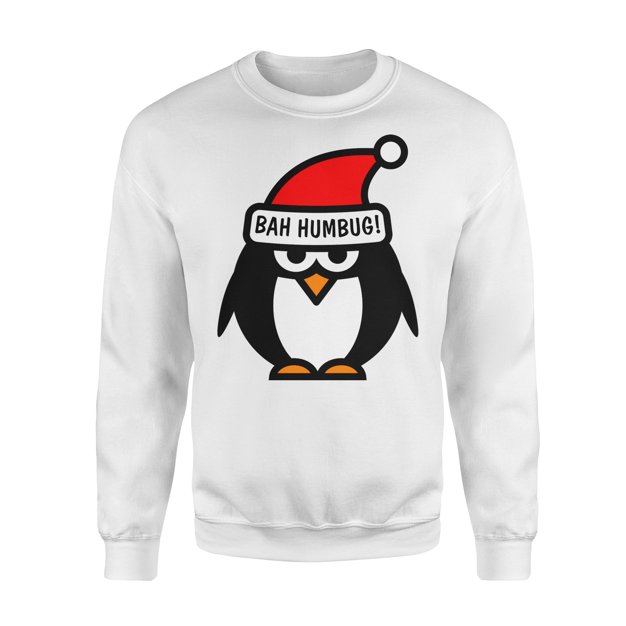 Bah Humbug Anti Christmas Grumpy Penguin – Standard Crew Neck Sweatshirt