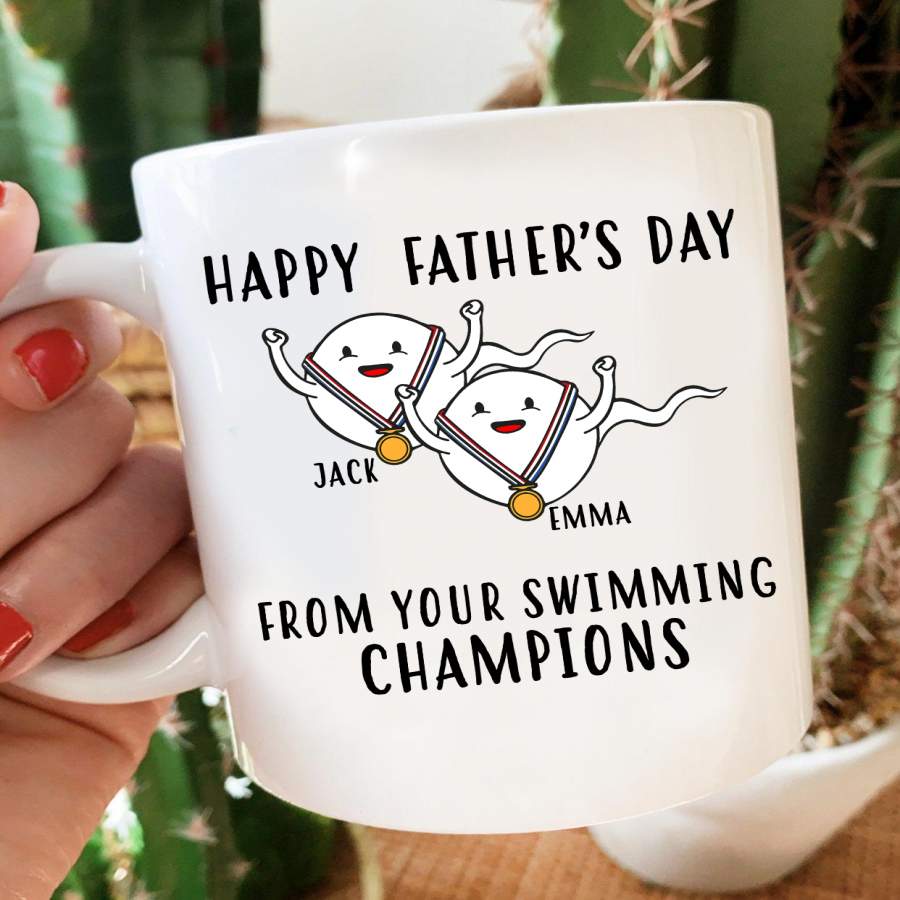 Personalized Happy Father’s Day From Your Swimming Champions Mug