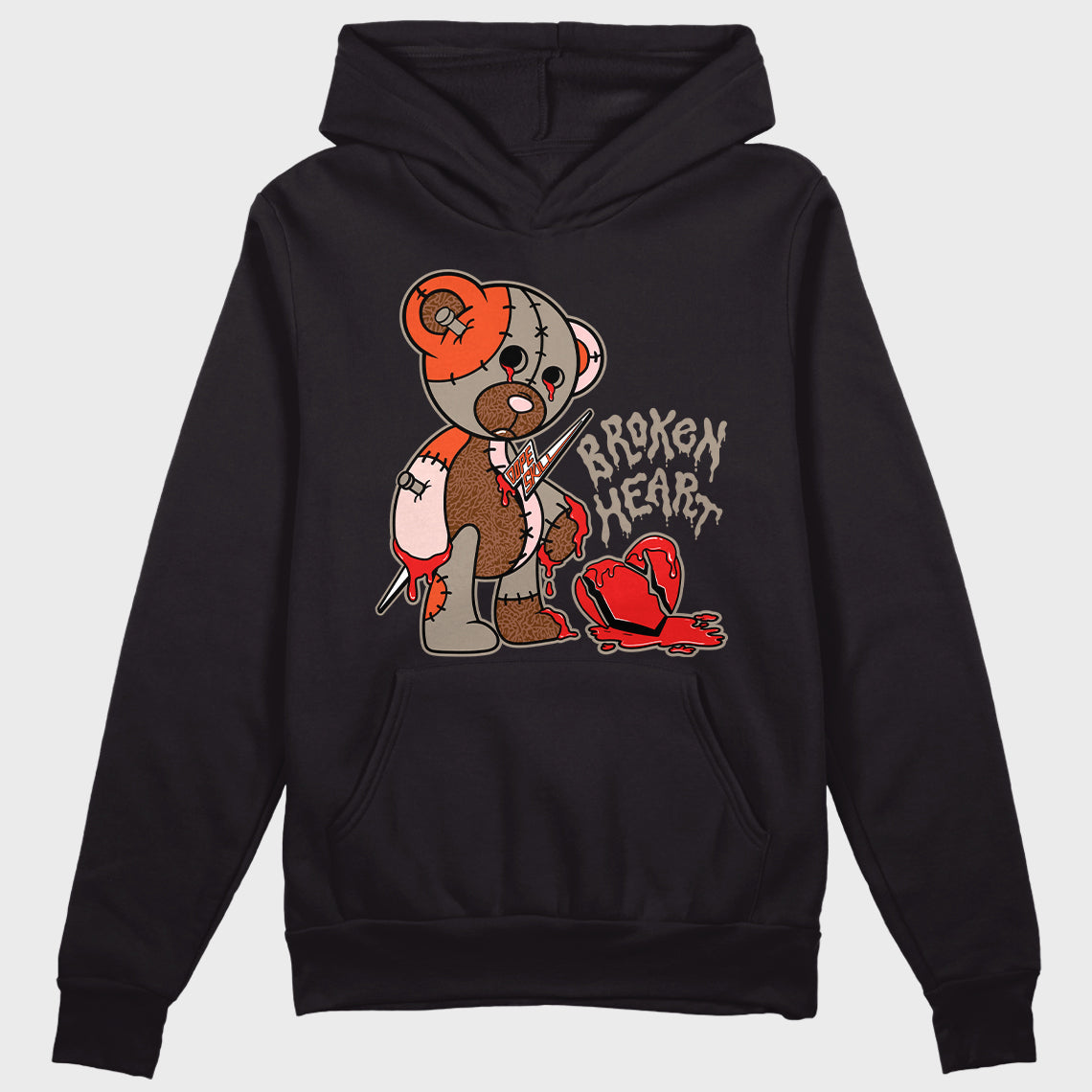 Jordan 3 “Desert Elephant” Dopeskill Hoodie Broken Heart Graphic