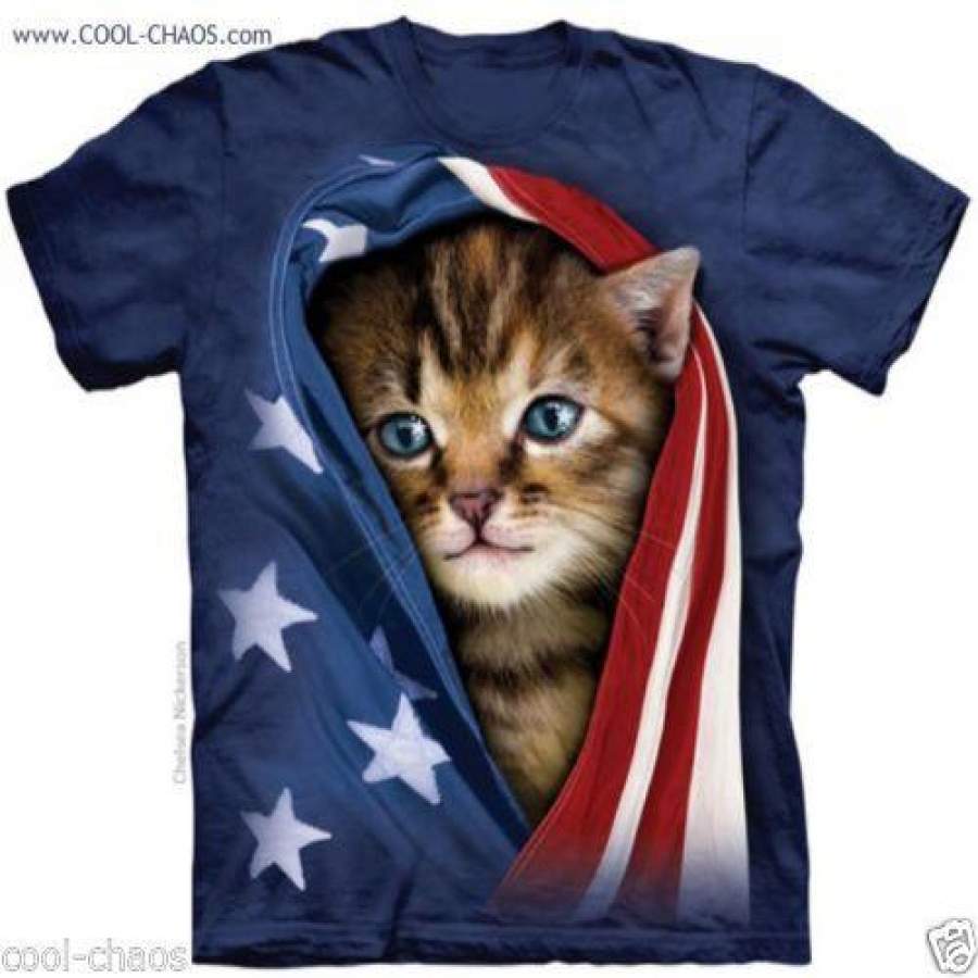 USA Kitten T-Shirt / Adult Cat Tee