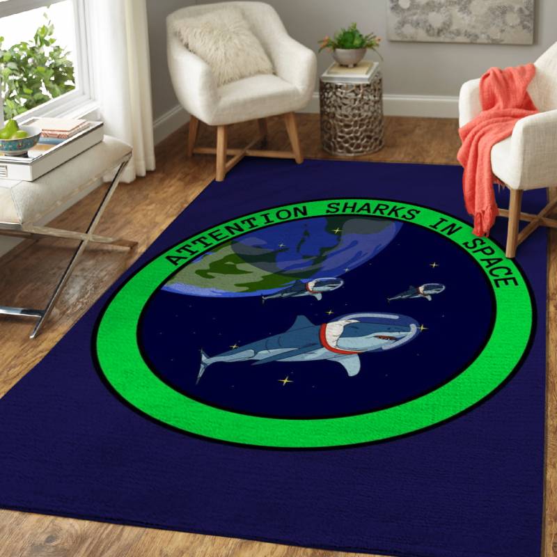 Attention Sharks in Space – Space Designs Area Rug Carpet