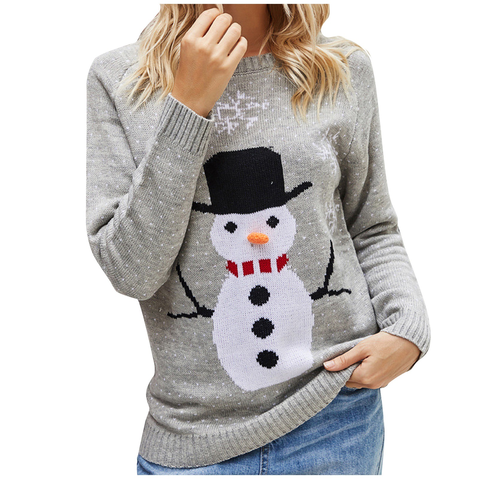 Women Christmas Sweater Harajuku Knitted Streetwear Cute Little Penguin Cartoon Pullover O-Neck Oversize Casual Ladies Sweaters alx