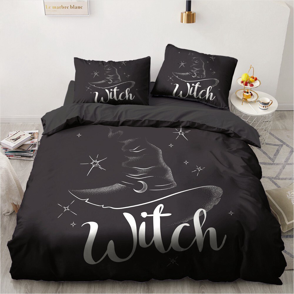 3D Printed Custom Simple Black King Queen Full Twin Covers Duvet Cover Set Case Bedding Set Magic Home Textile