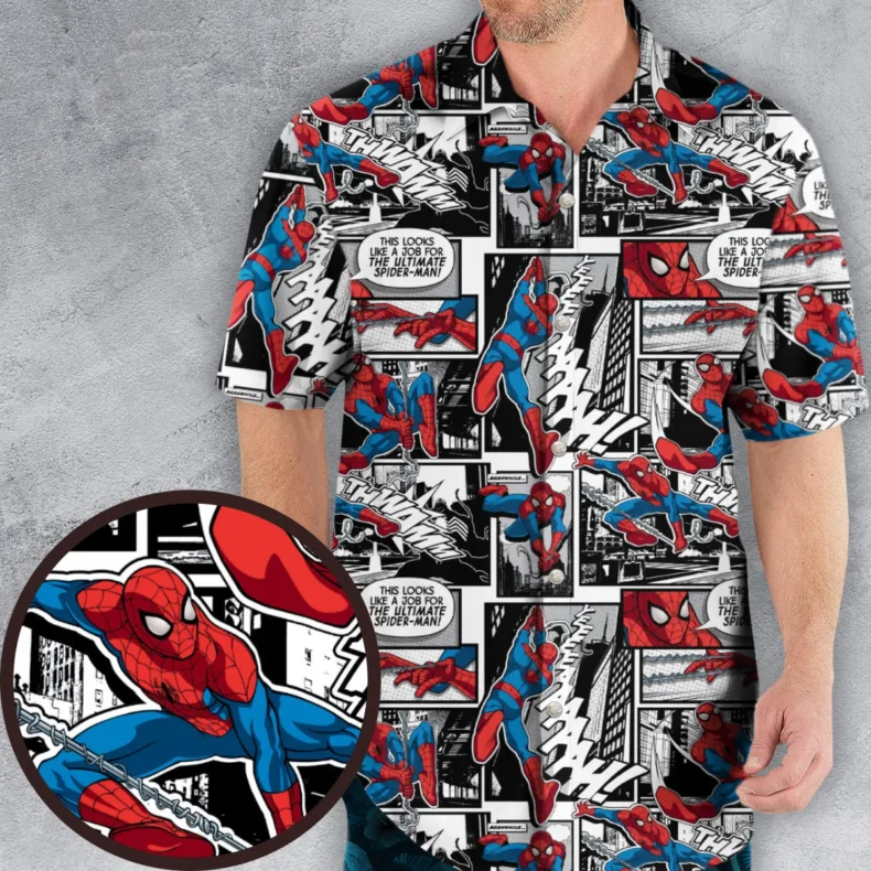 Spider Man Comic Pattern Hawaiian Shirt
