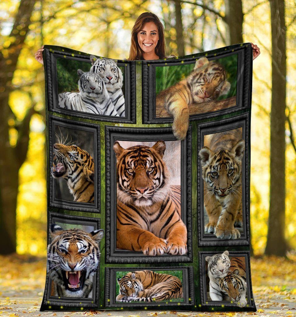 3d Tiger Wild Animals Printed Fleece Blanket