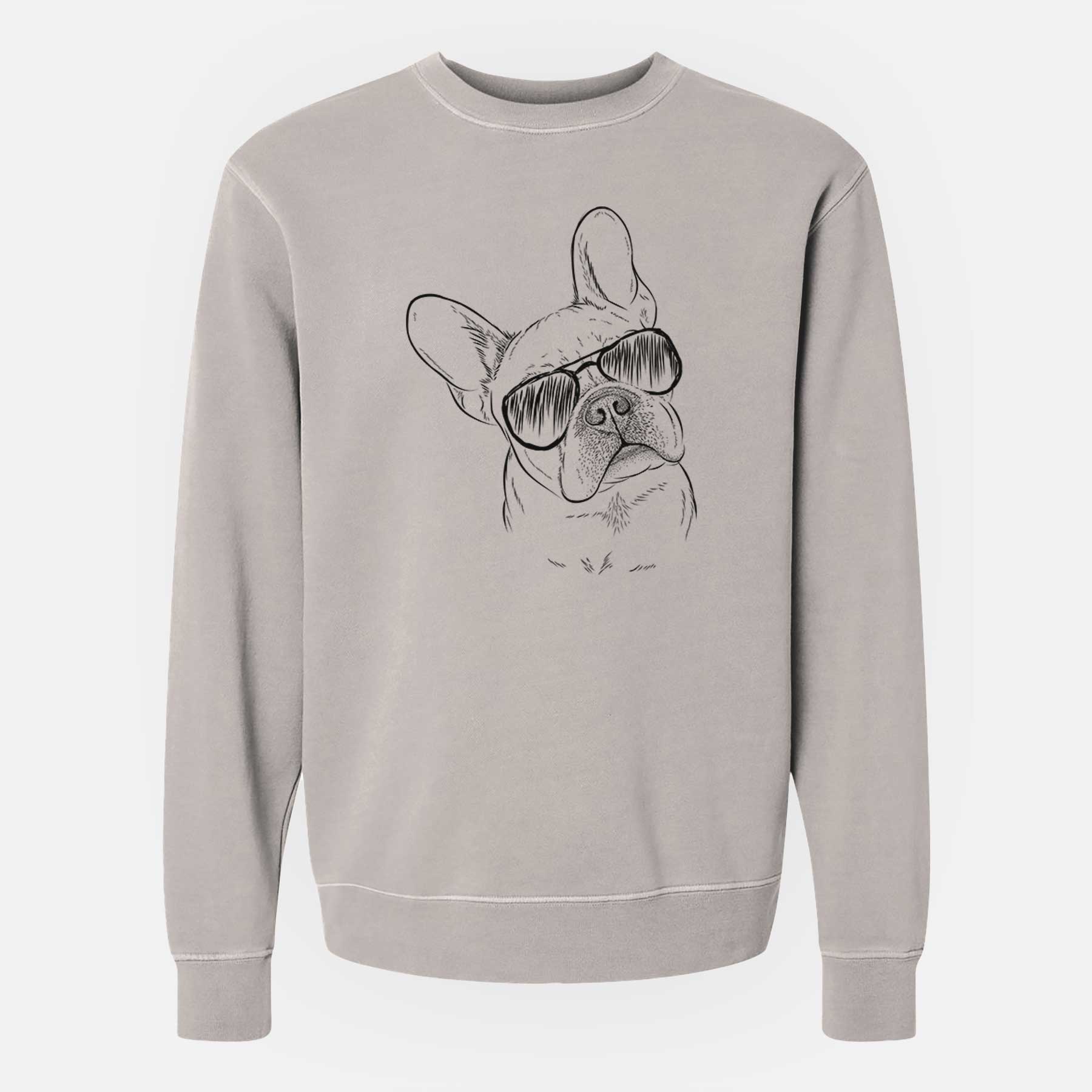 Aviator Loki The French Bulldog – Unisex Pigment Dyed Crew Sweatshirt