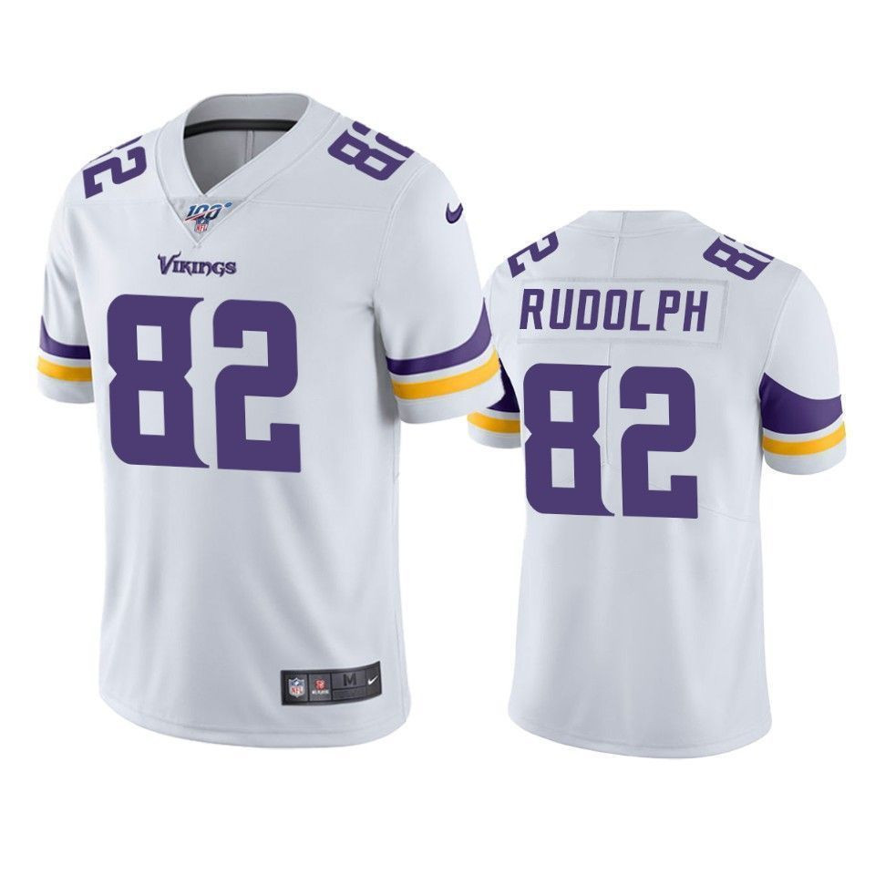 Minnesota Vikings Kyle Rudolph White 100Th Season Vapor Limited 3D Jersey