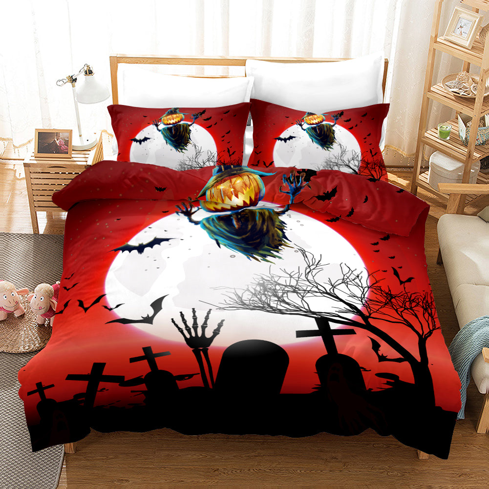 3D Halloween Pumpkin Demon Ghost Quilt Cover Set Bedding Set Duvet Cover Pillowcases Wj 4544