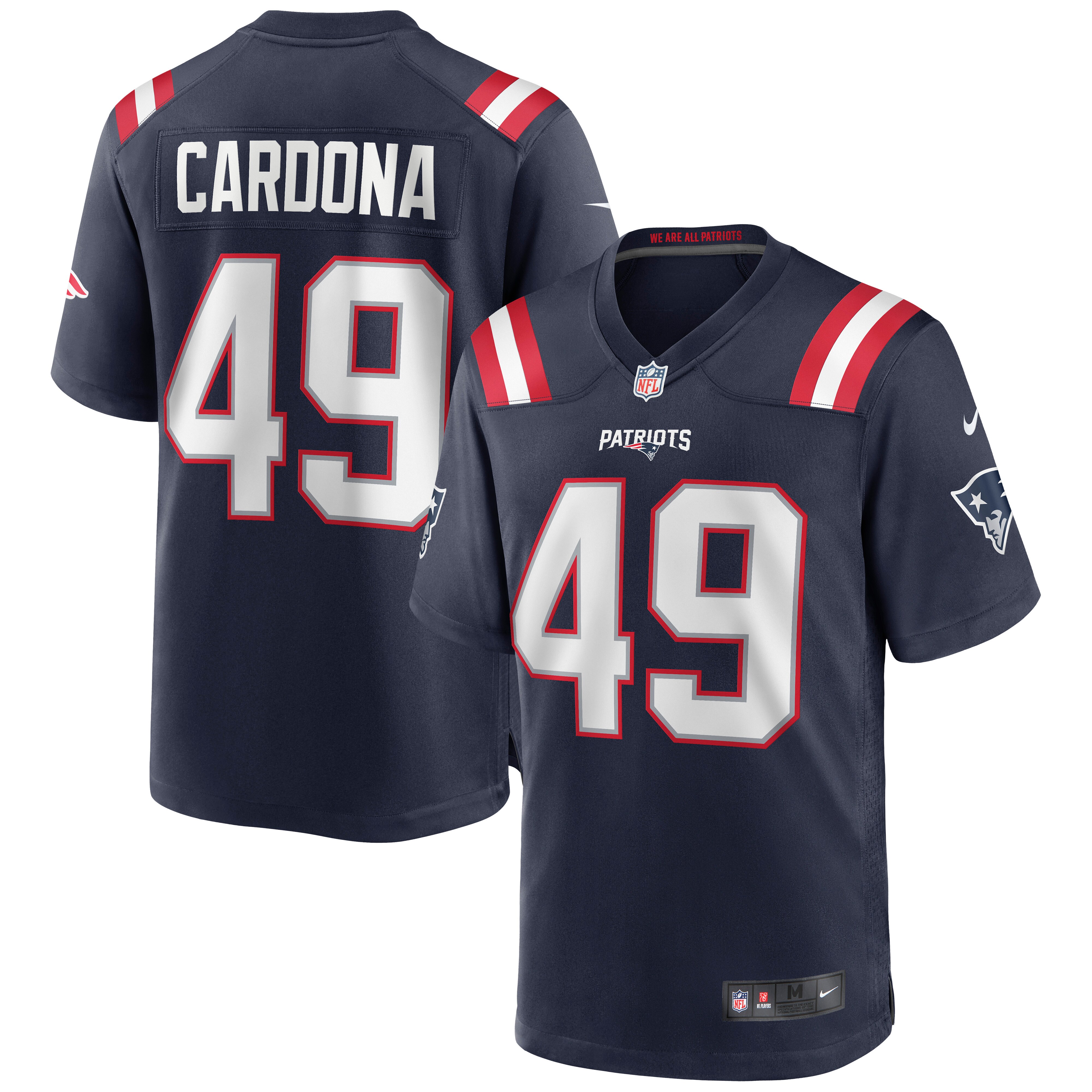 Men’s New England Patriots Joe Cardona Navy Game Jersey