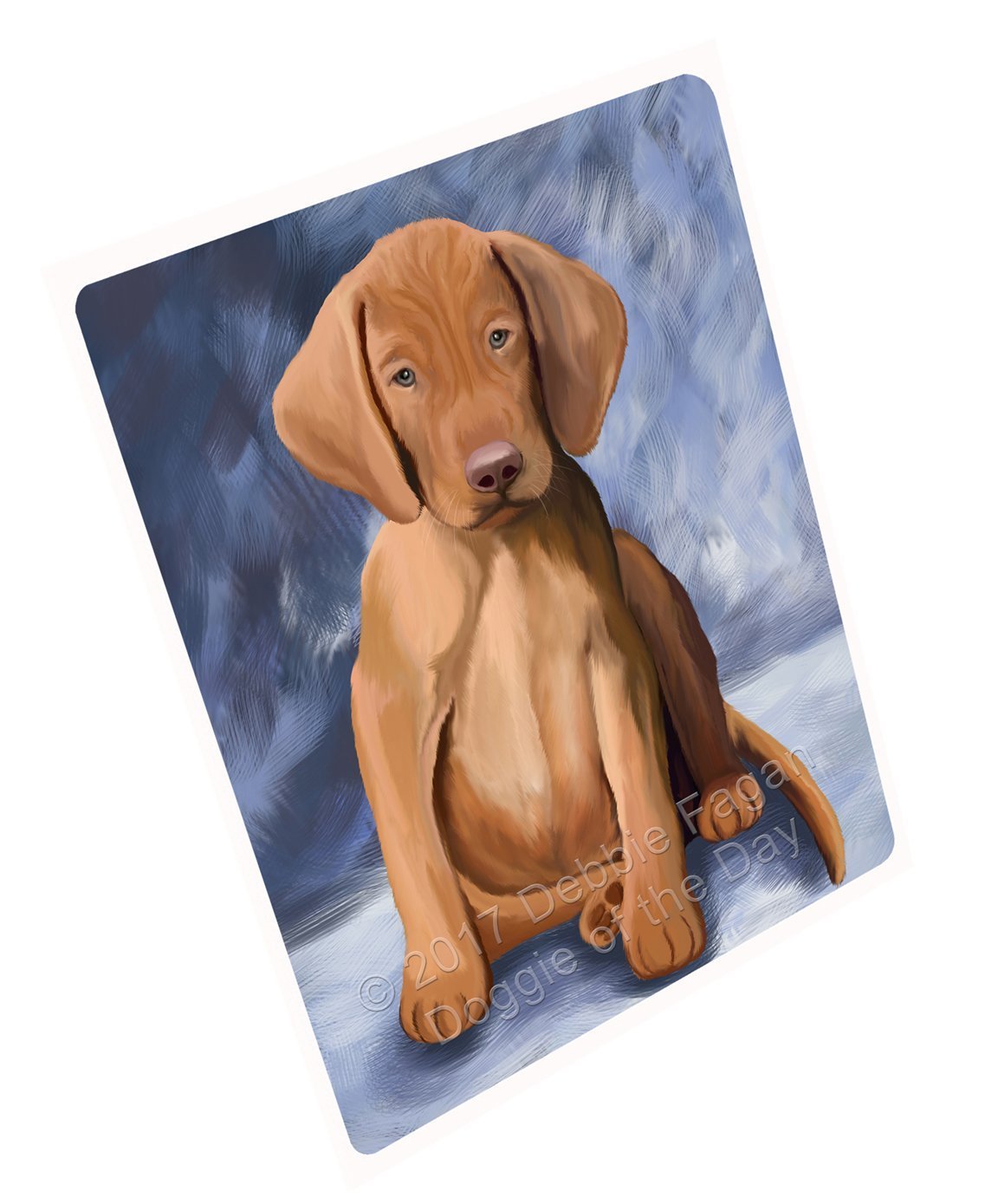 Vizsla Puppy Dog Art Portrait Print Woven Throw Sherpa Plush Fleece Blanket