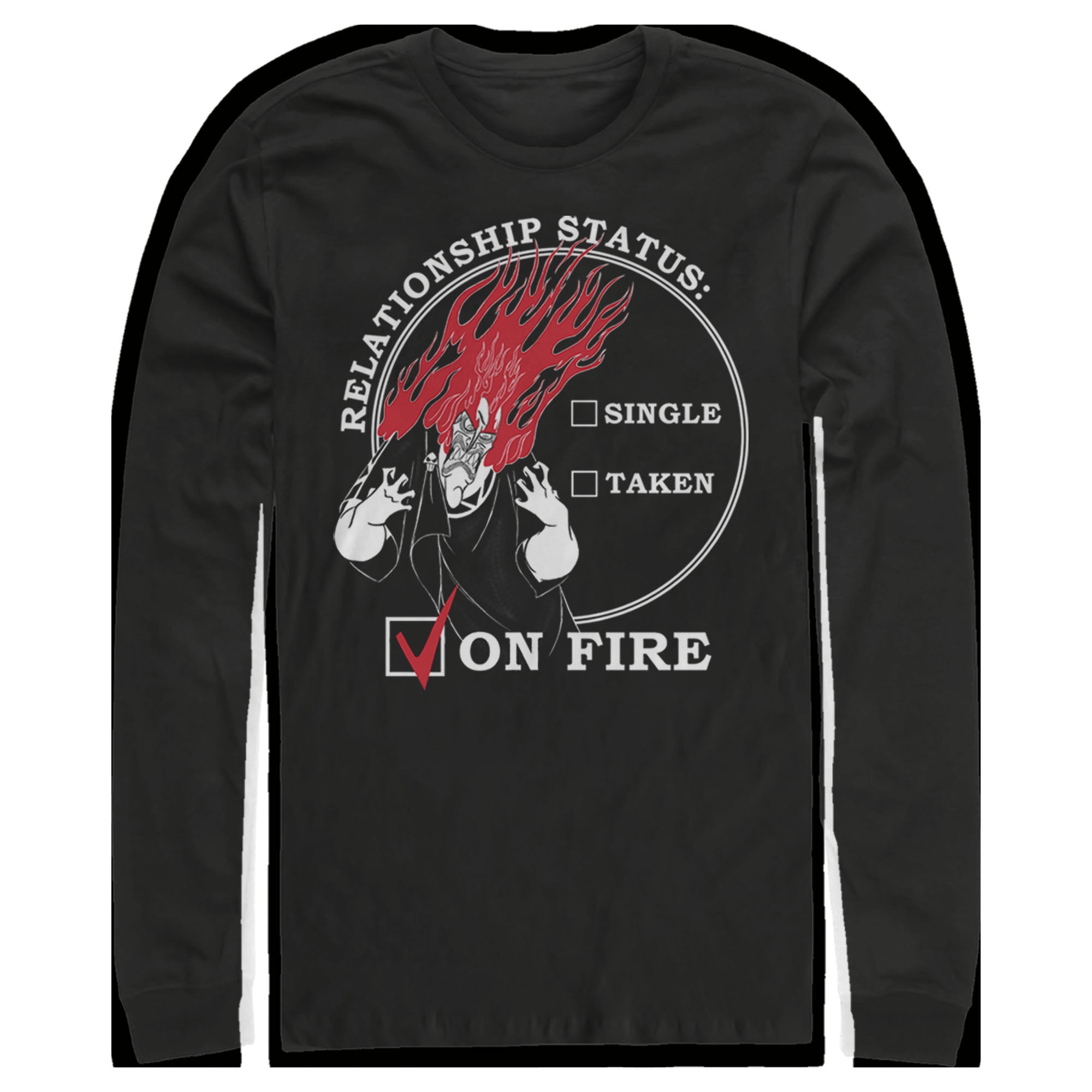 Men’S Hercules Hades Valentine’S Day Status, On Fire! Long Sleeve Shirt