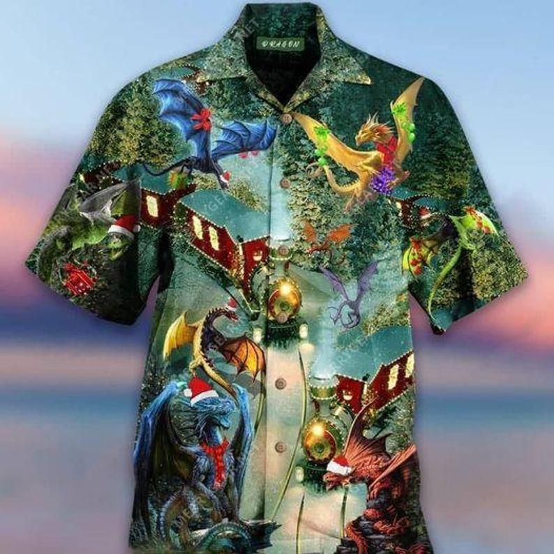 Dragons Christmas Multicolor Nice Design Hawaii Shirt Ha8292