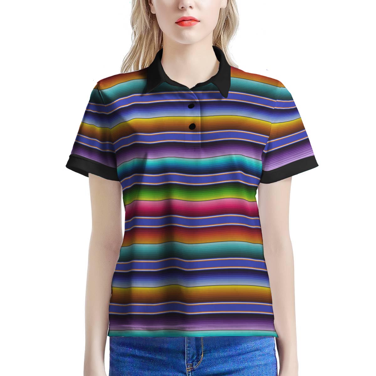 Baja Serape Mexican Women’S Polo Shirt