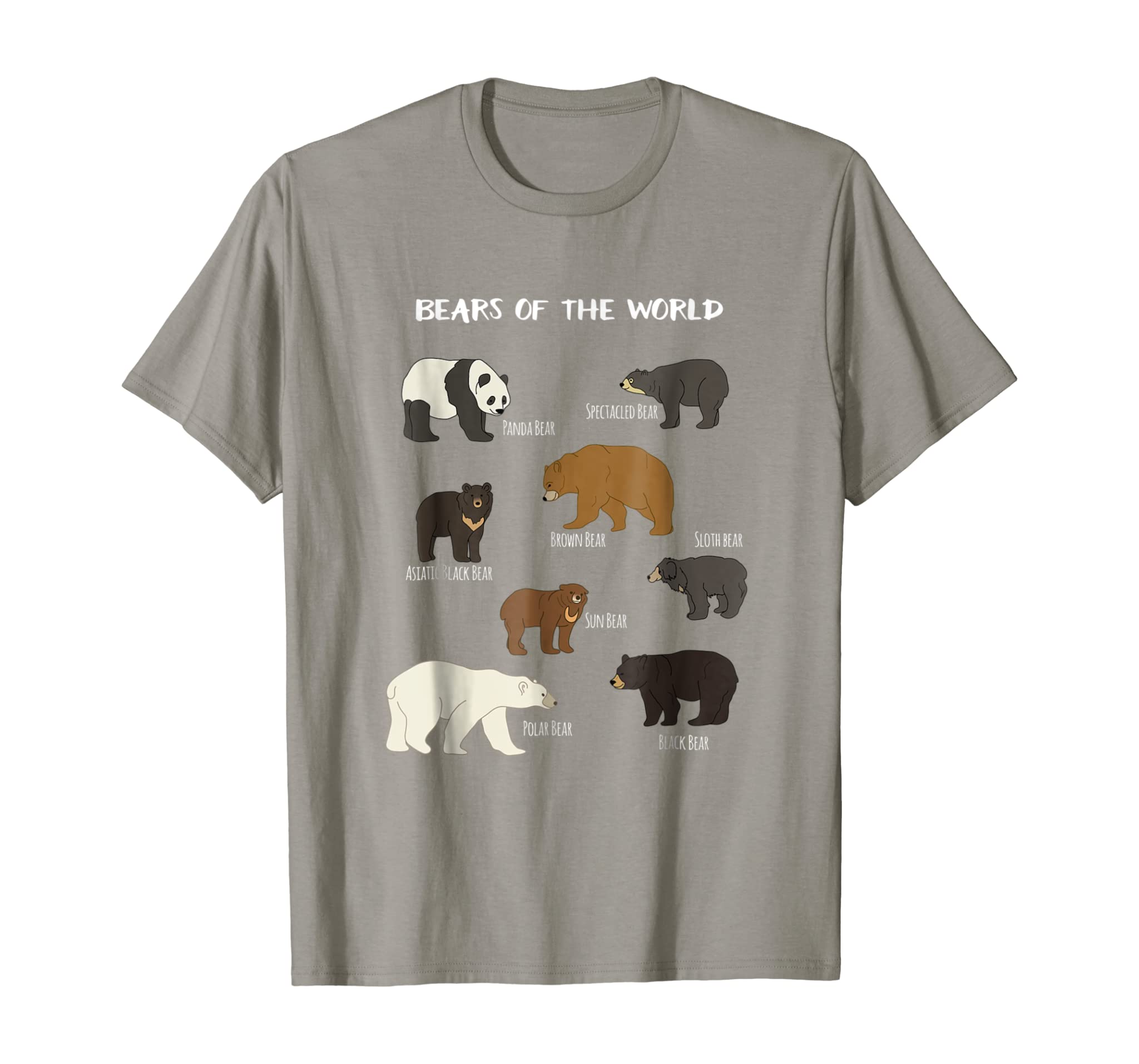 Bears Of The World Grizzly Bear Panda Black Polar T Shirt