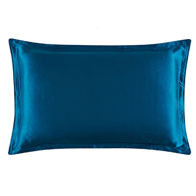 Peacock Blue 100% Nature Envelope Silk Pillowcase 1Pcs Standard Queen King Size A21