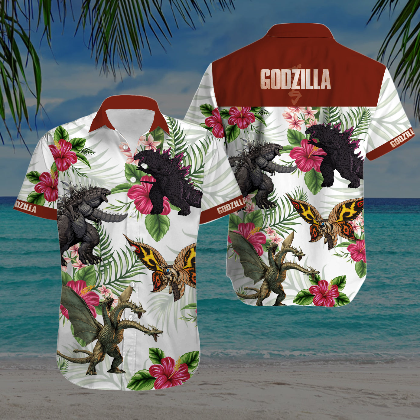 Godzilla Hawaii Shirt For Women Men Fan Gifts Ha88659