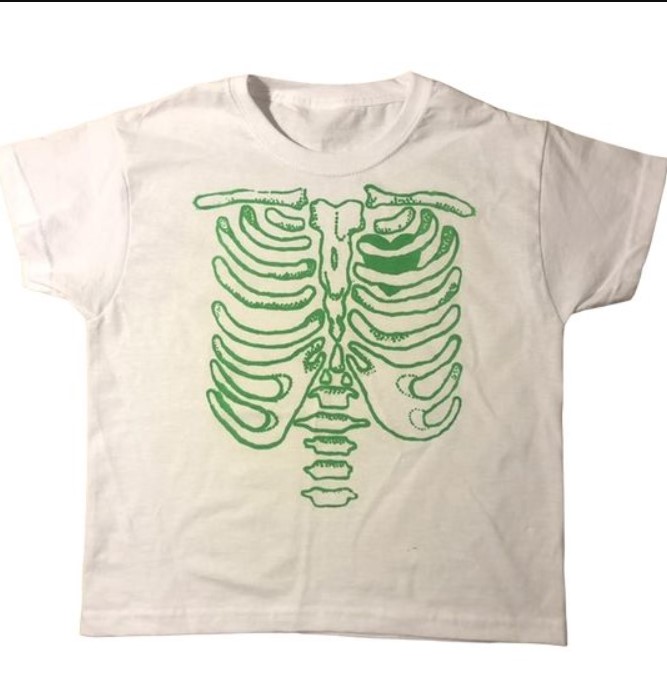 Skeleton Chest Xray Costume Horror Tee Shirt Outfit