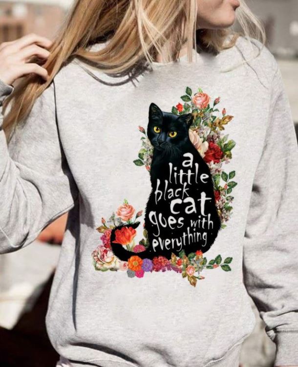 A Little Black Cat Goes With Everything Standard Crew Neck Sweatshirt