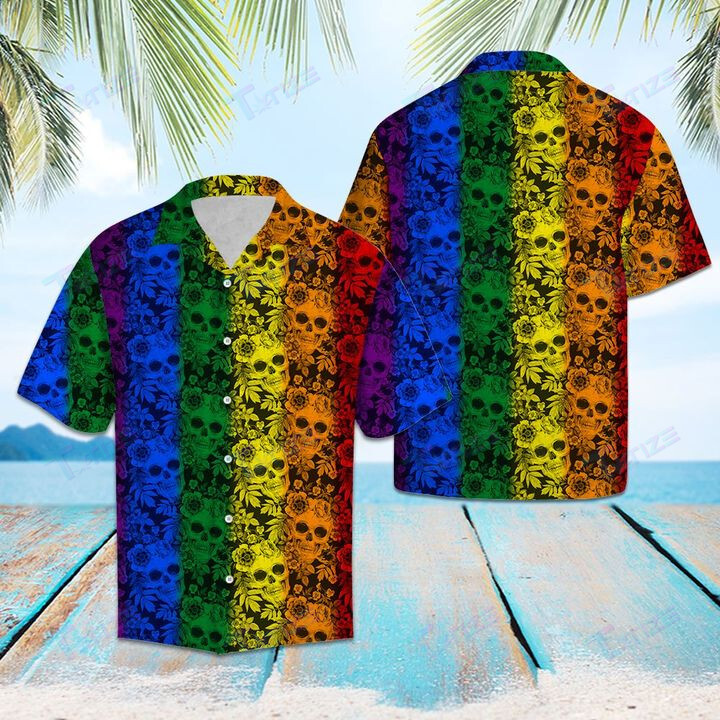 Skull Lgbt Color All Over Printed Hawaii Shirt Size S Ha60058