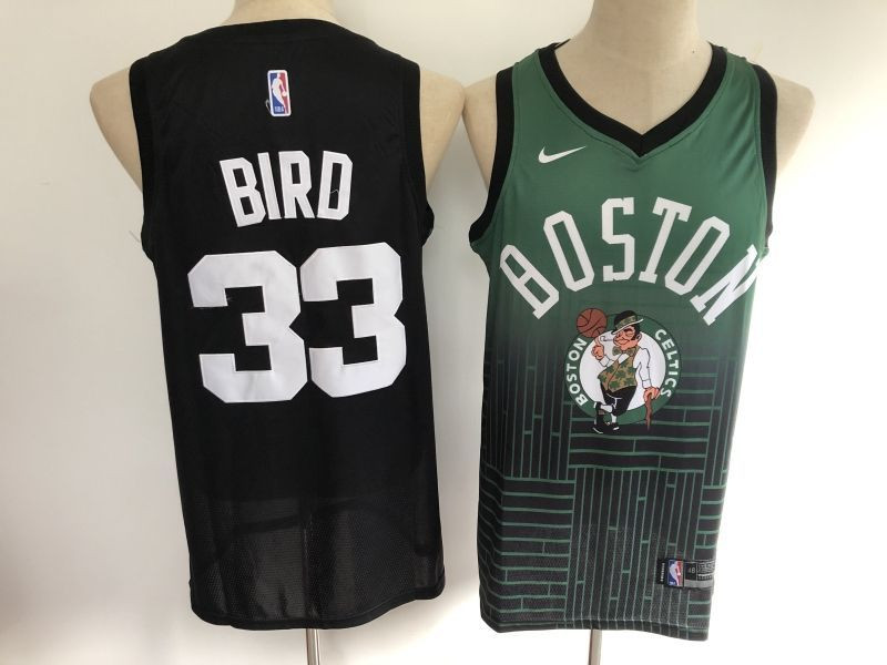 Boston Celtics Larry Bird #33 NBA Tribute New Arrival Green Black Jersey