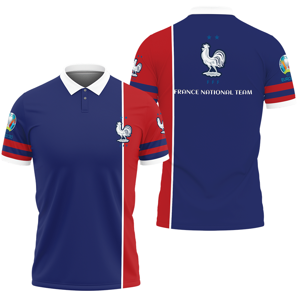 3D Printed France National Football Team Tnt-Va Polo Shirt Ver 1 (Red)