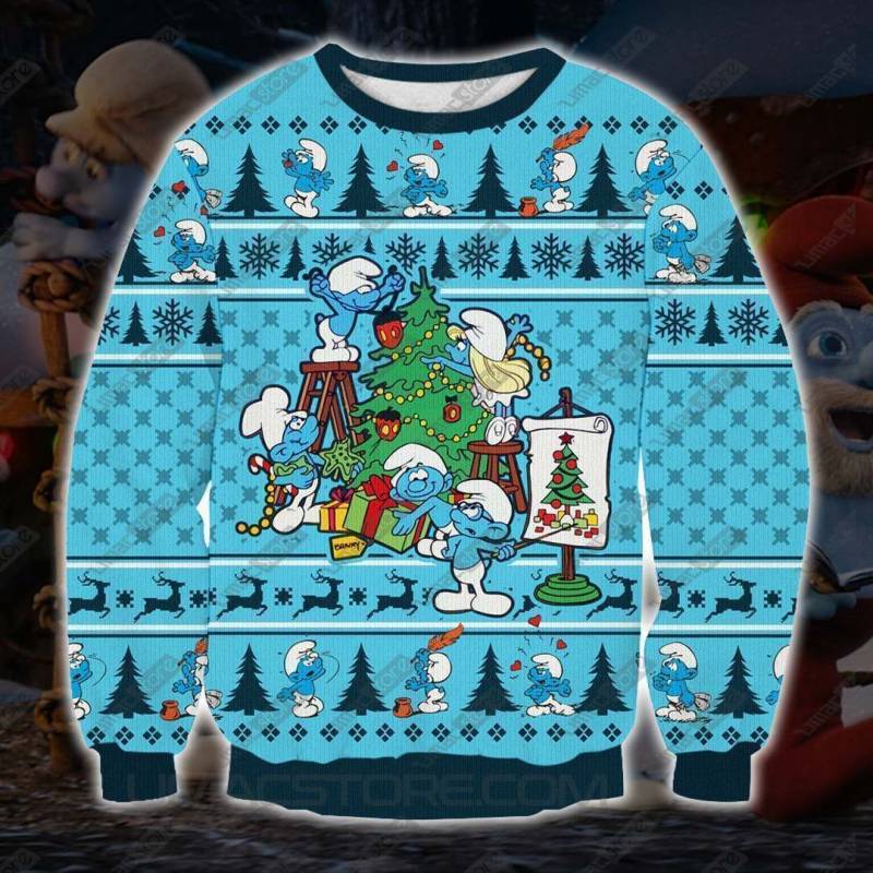 The Smurfs SMV2 3D Print Ugly Christmas Sweatshirt