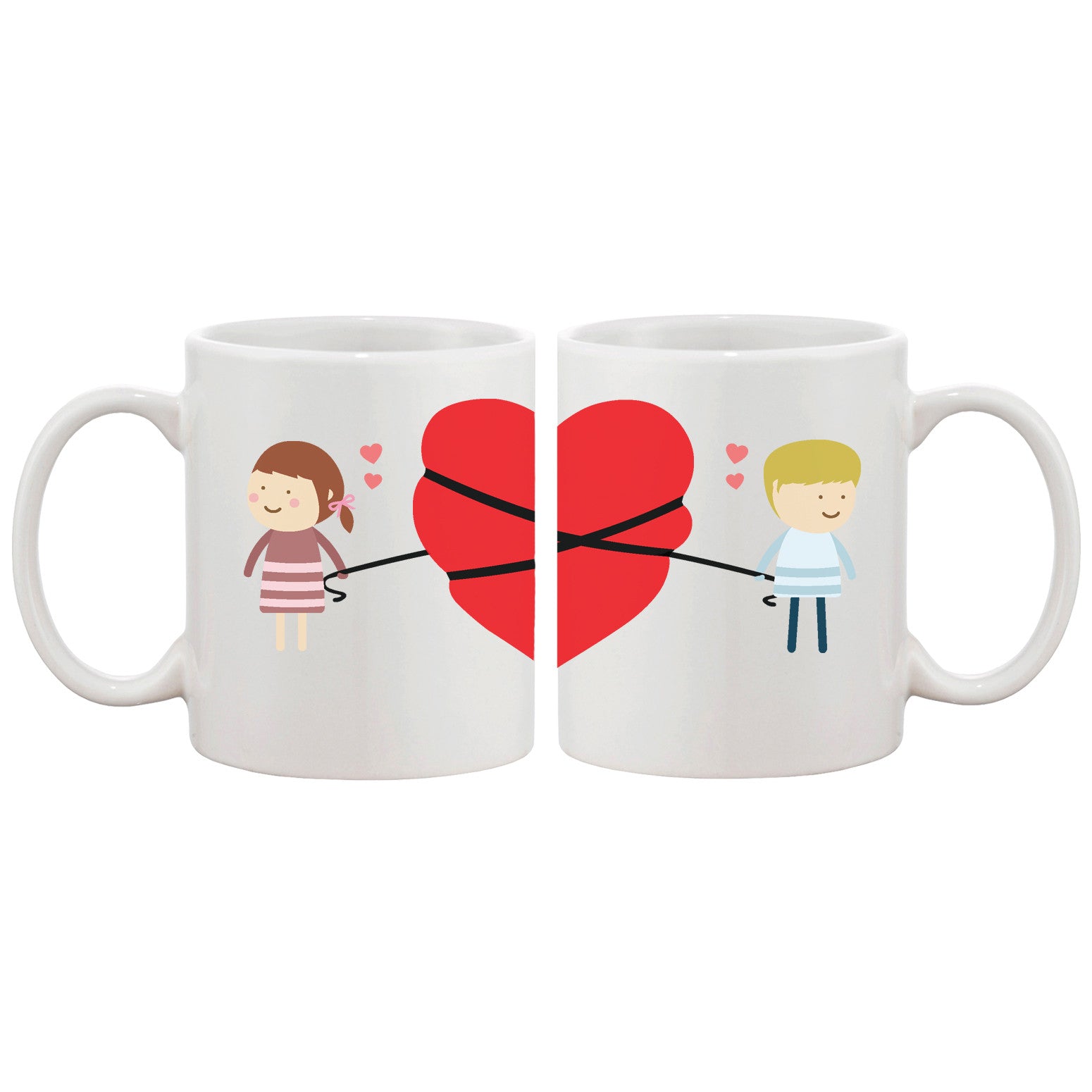 Love Connecting Couple Mugs Cute Graphic Design Coffee Mug Cup 11 oz