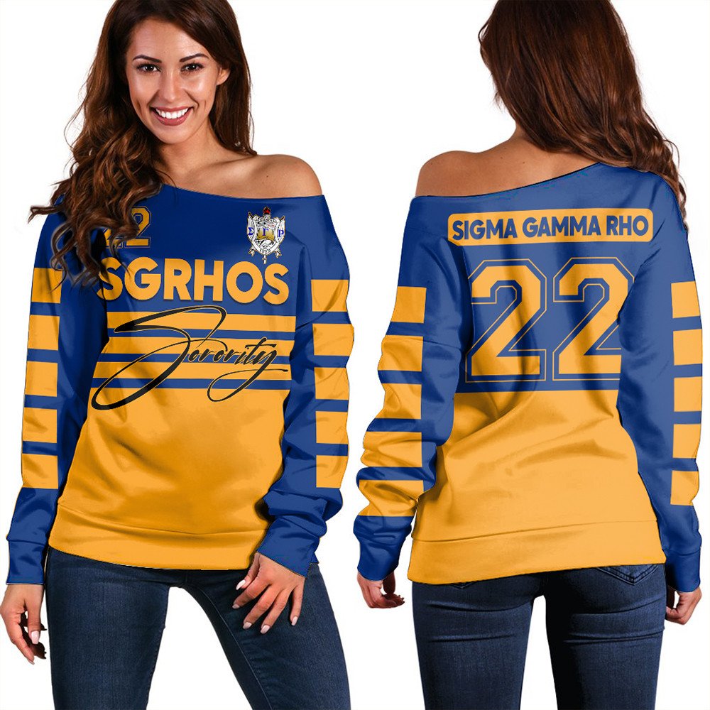 Sorority Sweatshirt – Sigma Gamma Rho Sporty Premium Women Off Shoulder