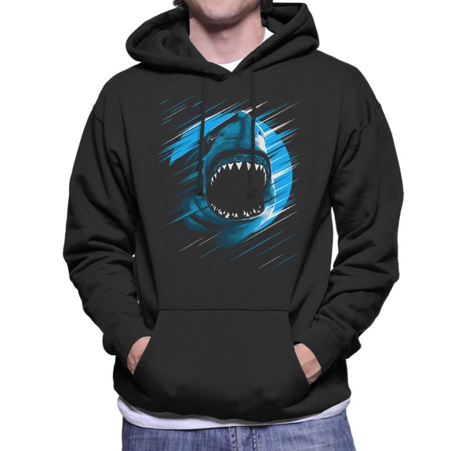 Shark Moon Lines Men’s Hooded Sweatshirt