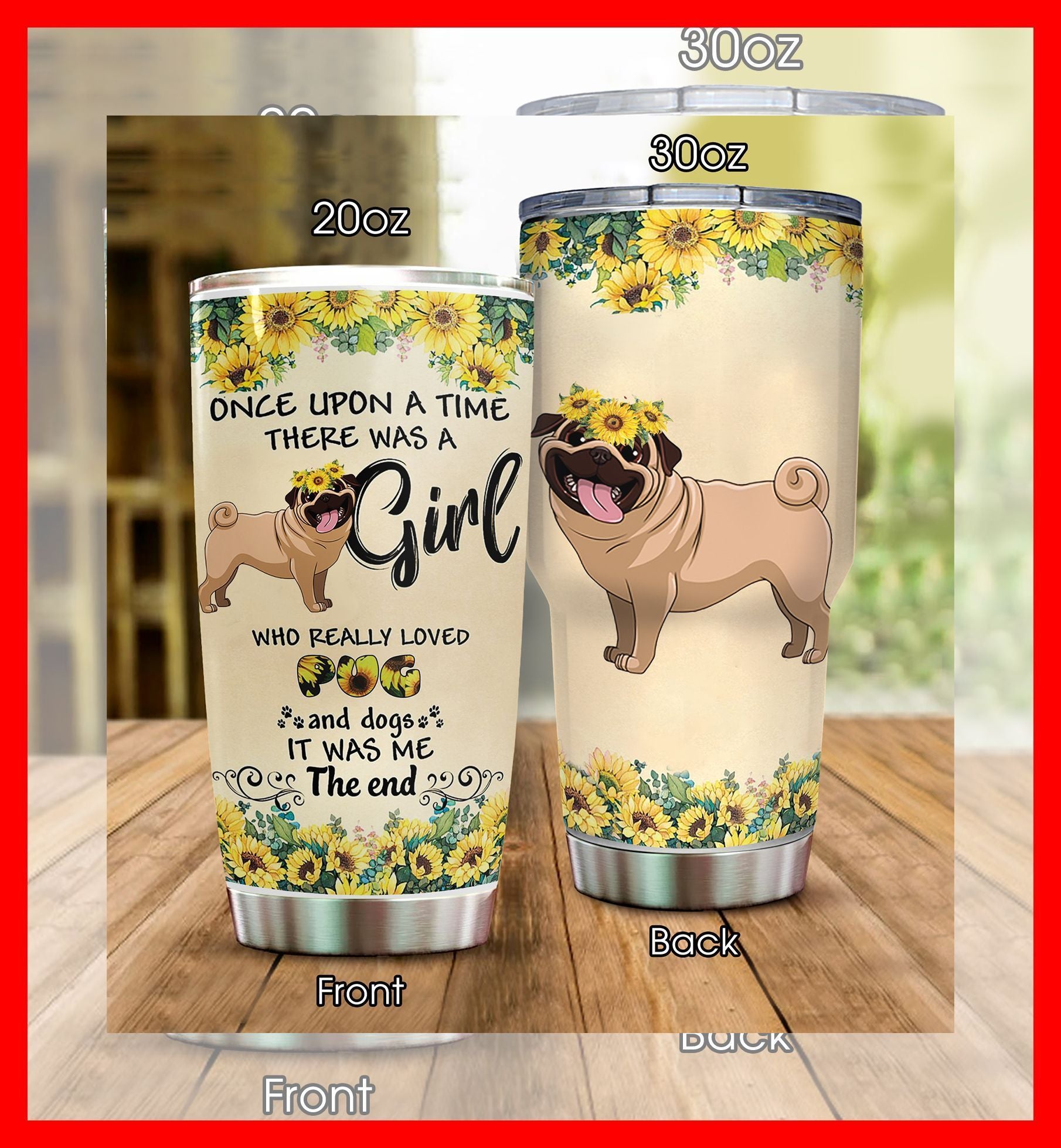 Dog – Ef.Sun Flower Pug Tumbler