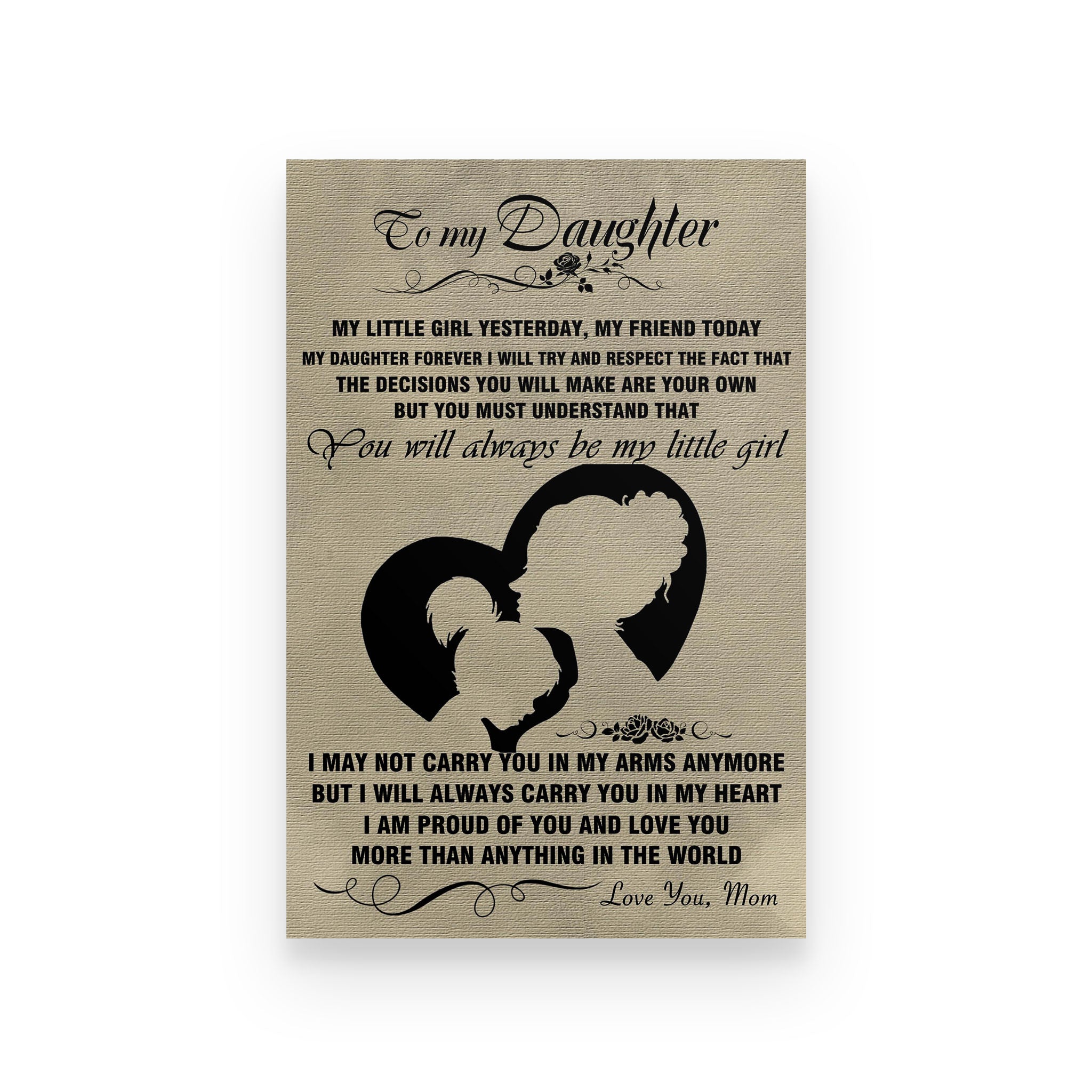 family poster mom to daughter i am proud of you and love you