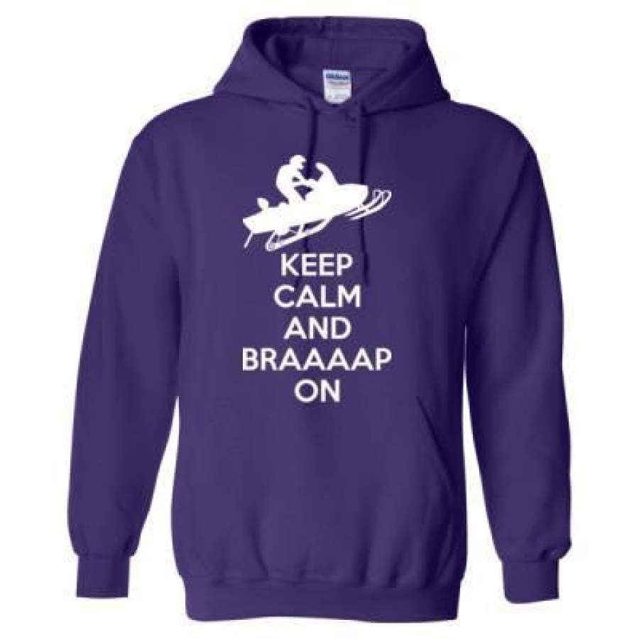 AGR Keep Calm And Braaaap On Snowmobile – Heavy Blend™ Hooded Sweatshirt