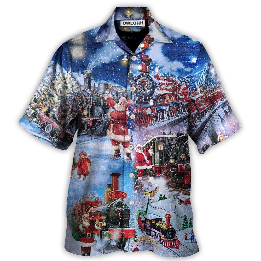 Train Christmas Santa And Train Happiness – Hawaiian Shirt  – Owl Ohh