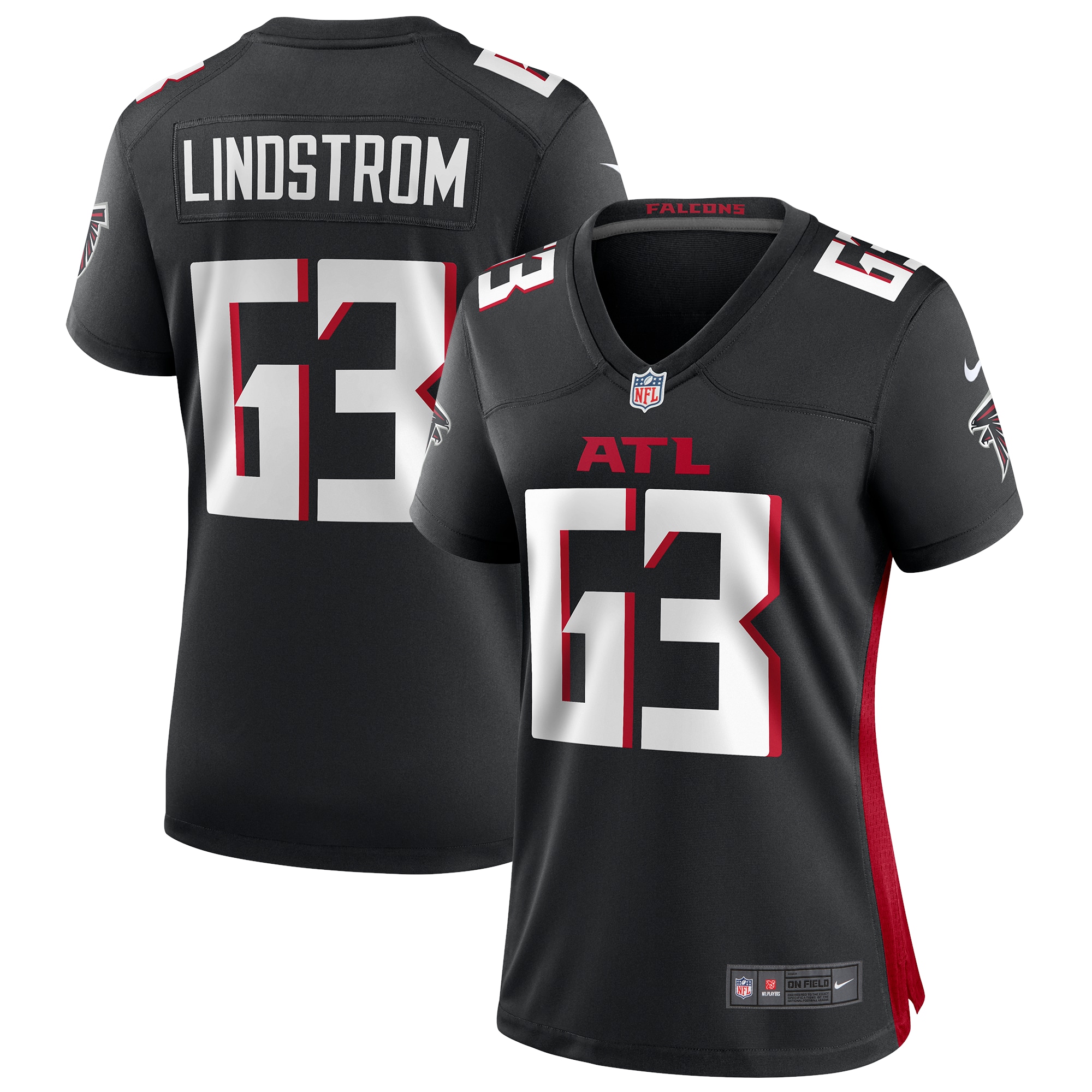 Women’s Atlanta Falcons Chris Lindstrom Black Game Jersey