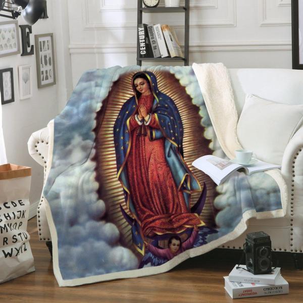 3D All Over Printed Our Lady Of Guadalupe Blanket