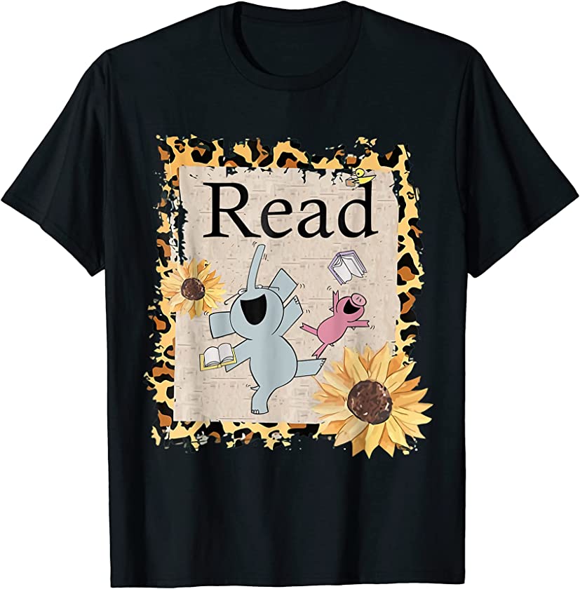 Teacher Library Read Book Club Piggie Elephant Pigeons Funny T-Shirt