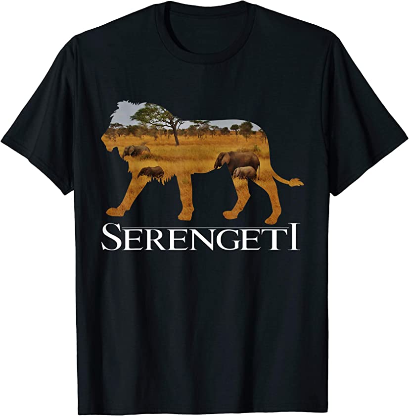 Serengeti African Lion – Elephants in Africa – Cool Tourist T-Shirt