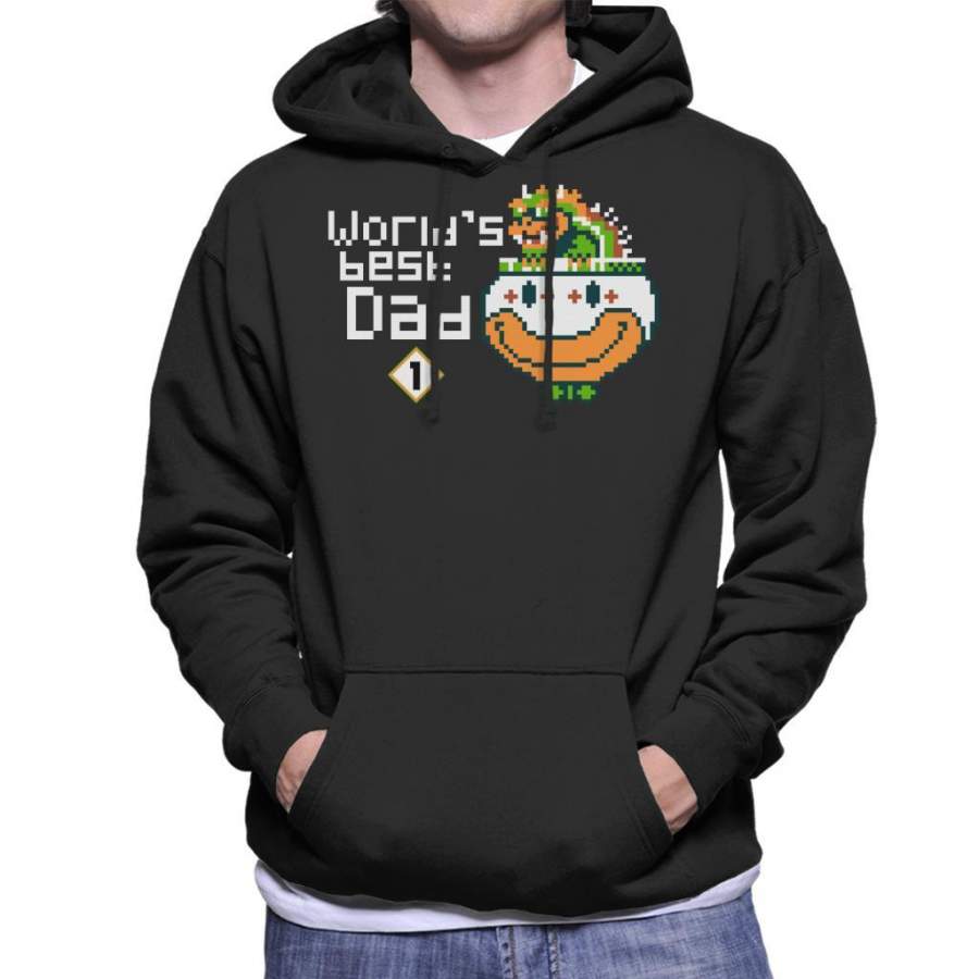 Worlds Best Dad Bowser Super Mario Bros Men’s Hooded Sweatshirt