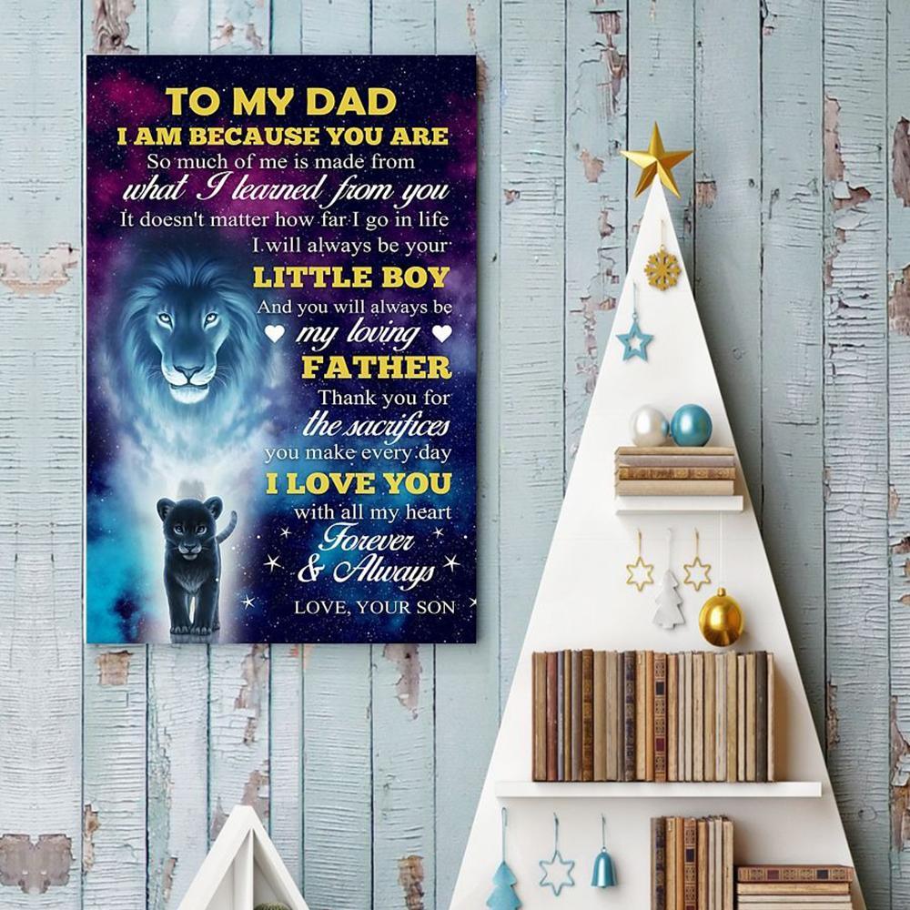 Son To Dad I Love You With All My Heart Canvas And Poster