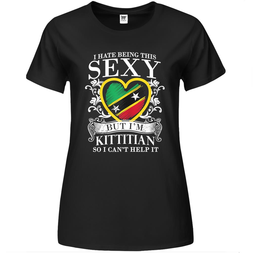 Womens Cute I Heart St Kitts And Nevis Flag Sexy Premium Womens Tshirts