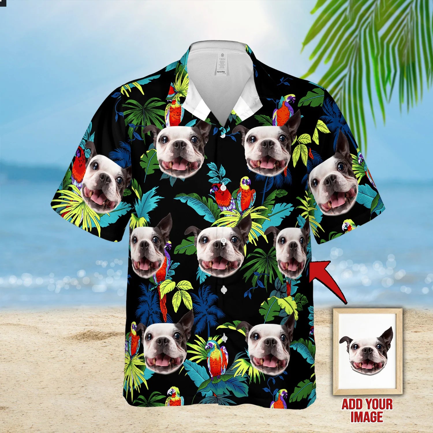 Custom Tropical Pattern Hawaii Photo Dog Hawaii Shirt Ha58169