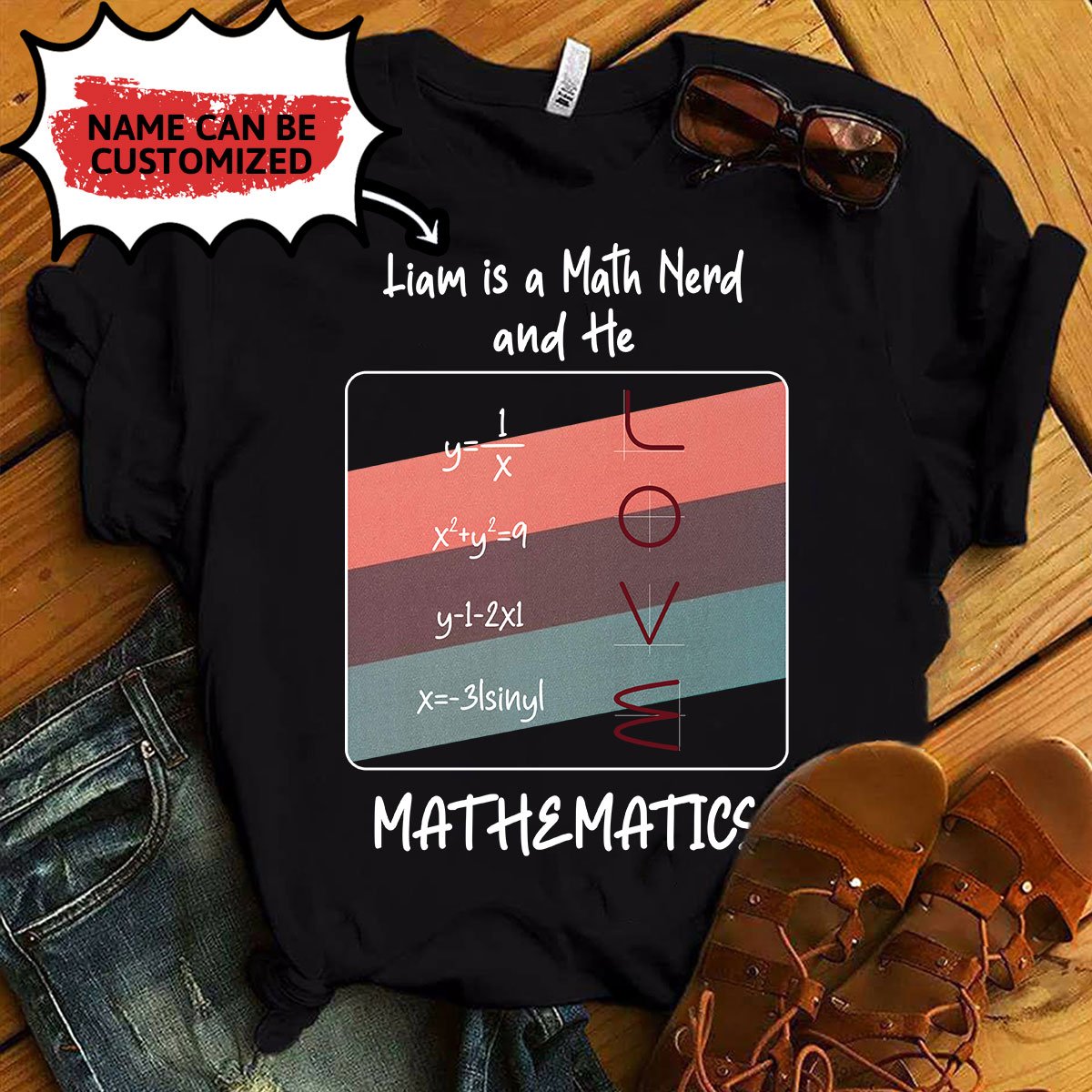 Personalized Tshirt Math Nerd