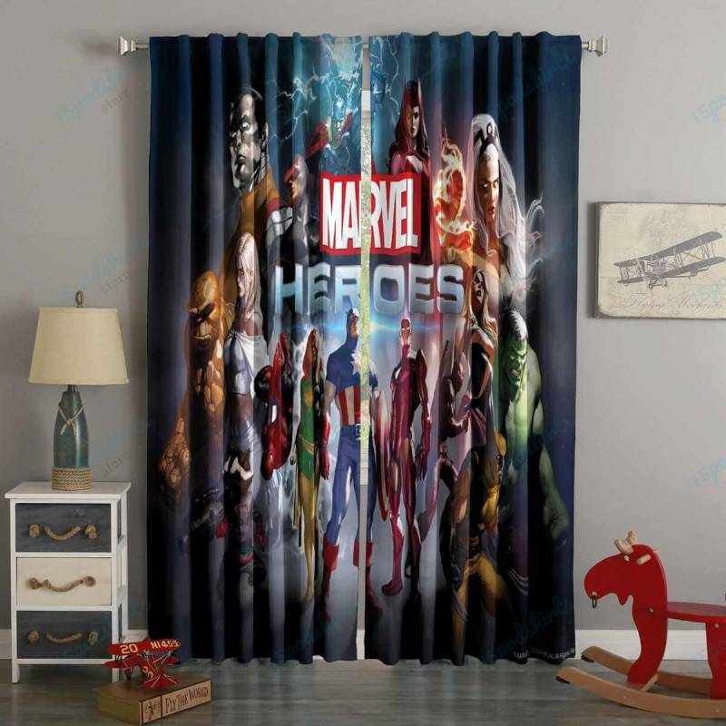 3D Printed Marvel Heroes Style Custom Living Room Curtains