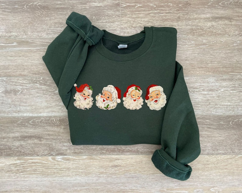 Santa Claus Christmas Sweatshirt 2D Crewneck Sweatshirt All Over Print Sweatshirt For Women Sweatshirt For Men Sws4797