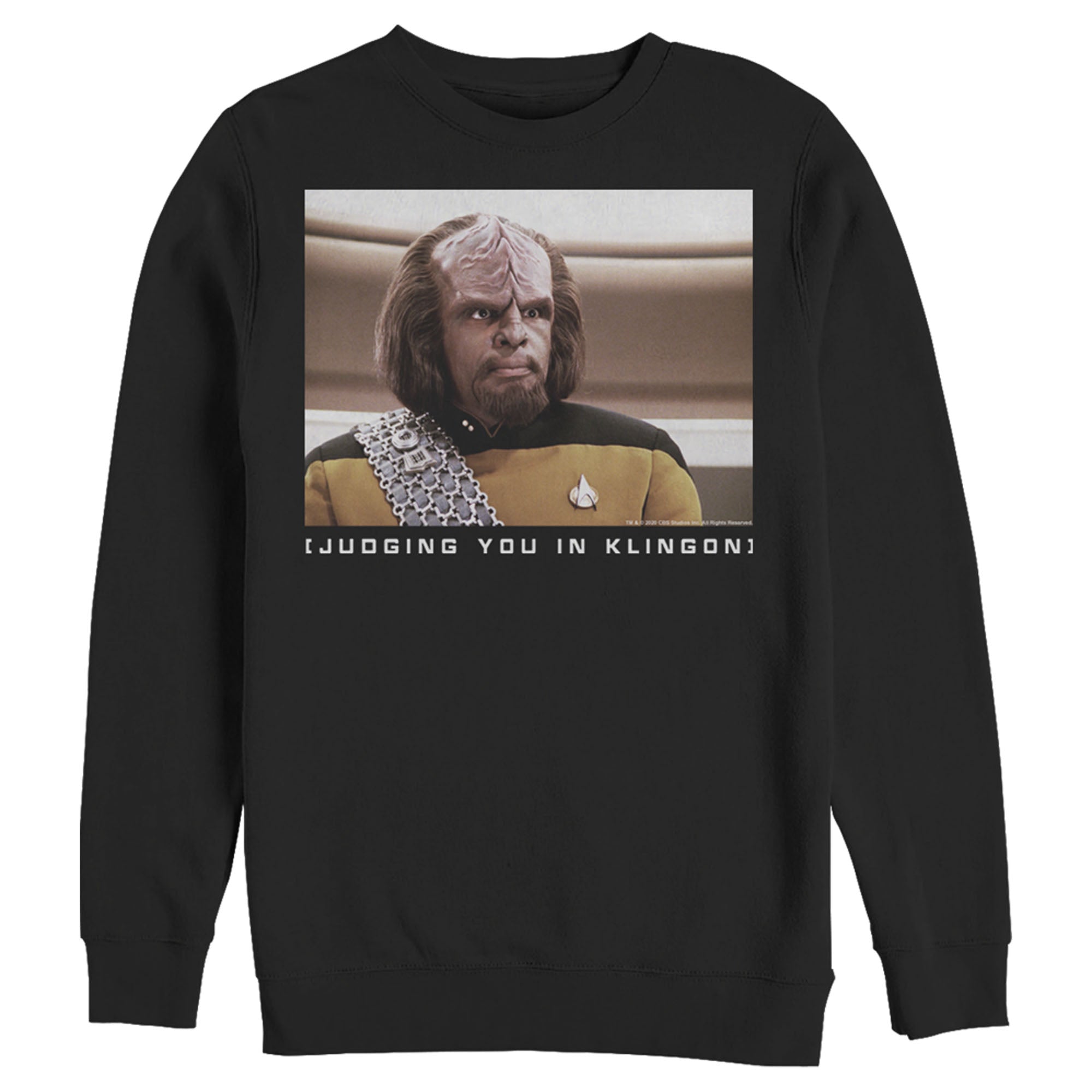 Men’S Star Trek: The Next Generation Worf Judging You In Klingon Pull Over Hoodie